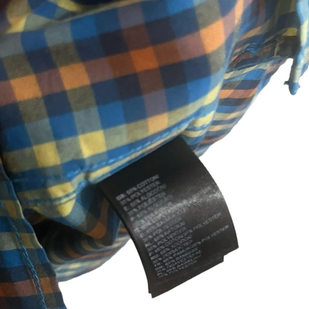 EUC The North Face Pearl Snap Button Plaid Men's Shirt Pockets Sz L